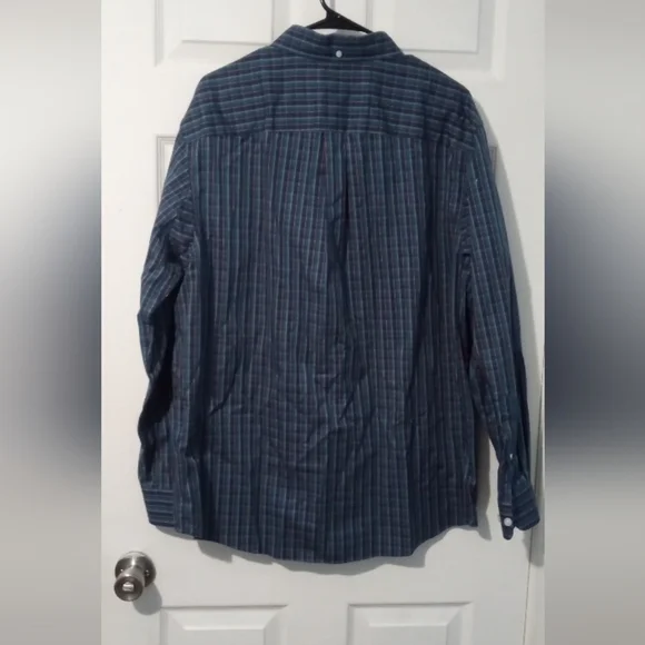 Duluth Trading Co Men's Blue Striped Button Down Shirt - Picture 3 of 4